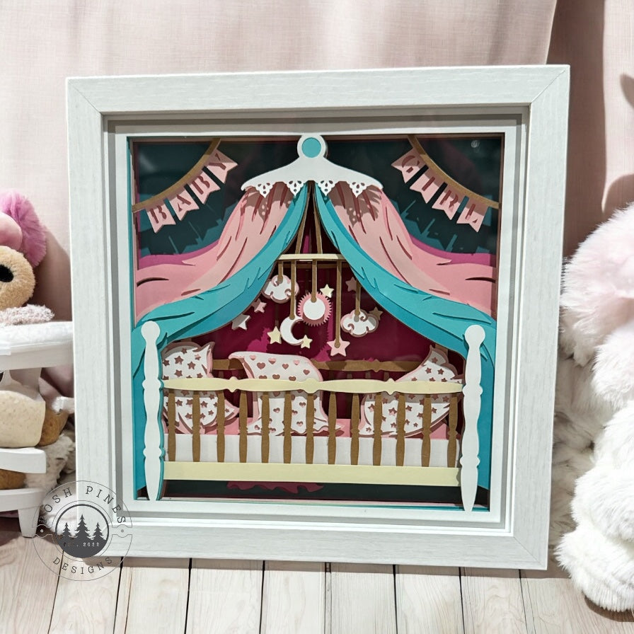 Baby Crib 3D Shadow Box