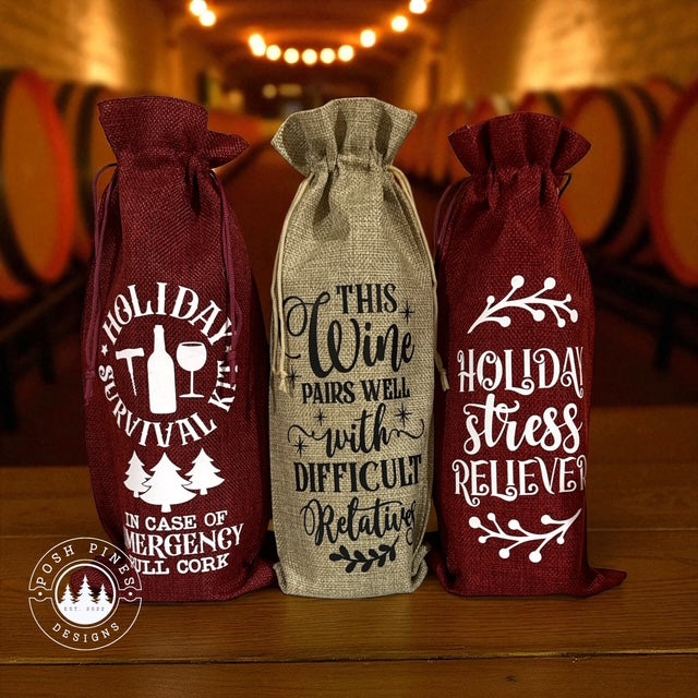 Burlap Wine Bags/16 different styles