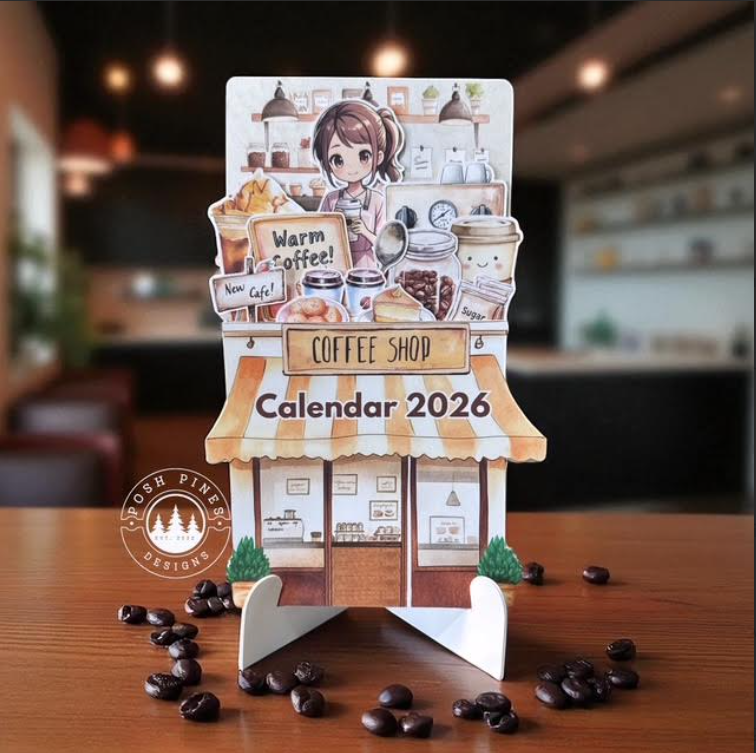 Coffee Shop Desk Calendar
