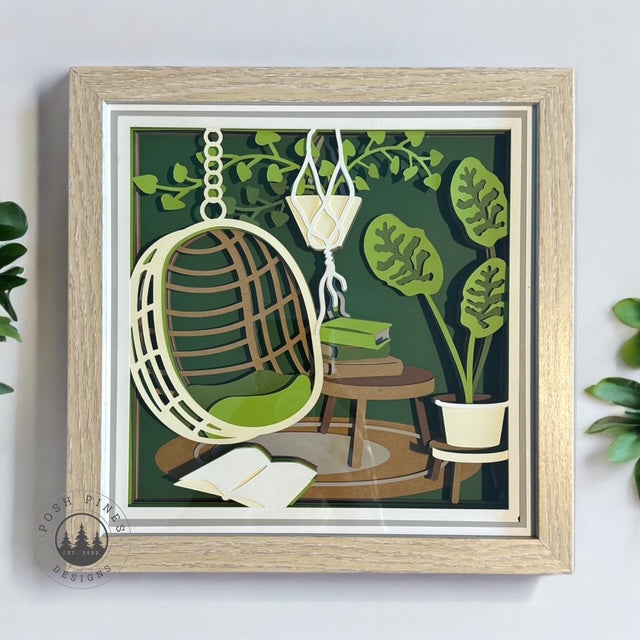 Boho Reading Nook 3D Shadow Box