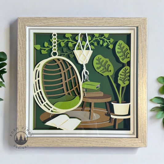 Boho Reading Nook 3D Shadow Box