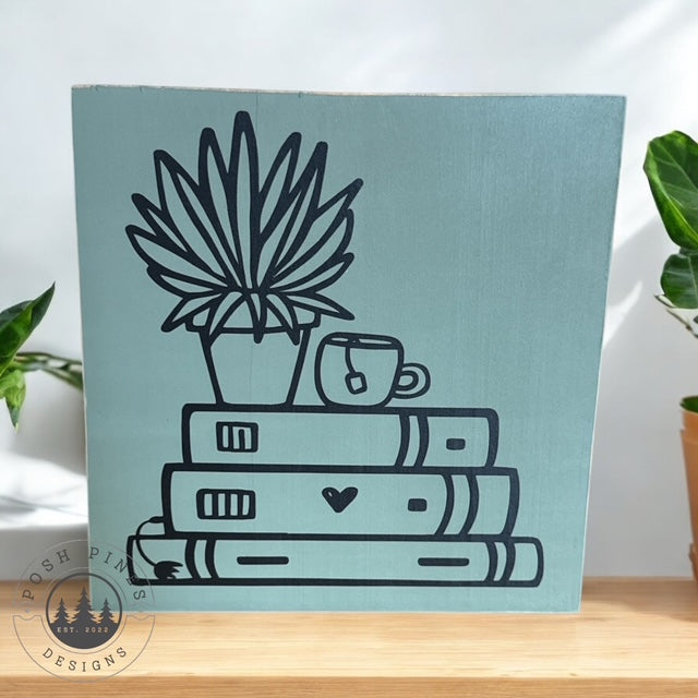 Cozy book lover sign