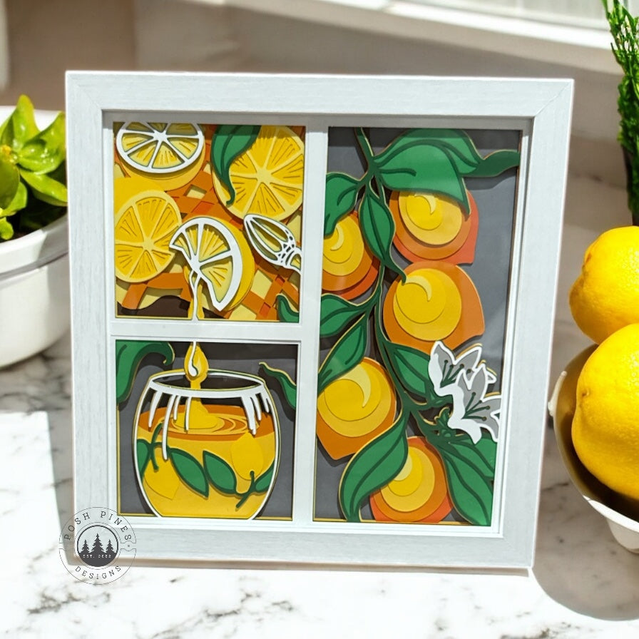 Layered Lemon 3D Shadow Box