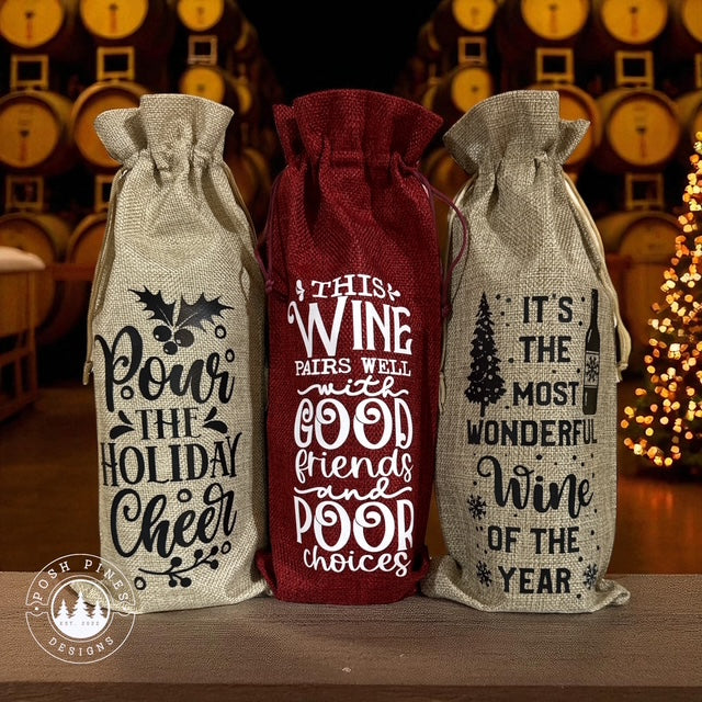 Burlap Wine Bags/16 different styles
